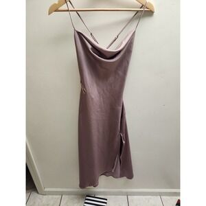 ASTR The Label Slip Dress Cowl Neck Spaghetti Straps Rose Mauve XS